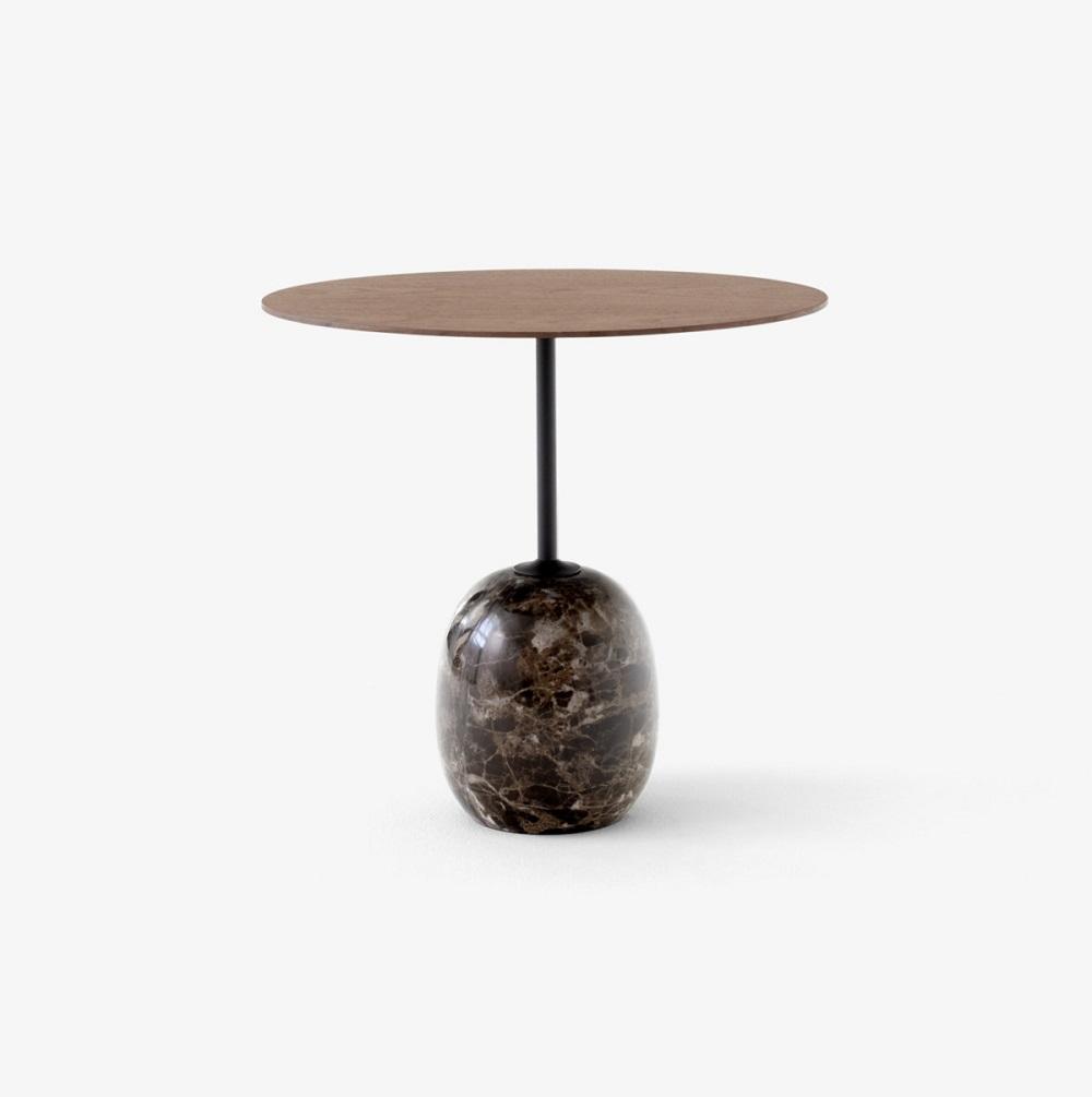 Lacquered Walnut & Emperador Marble