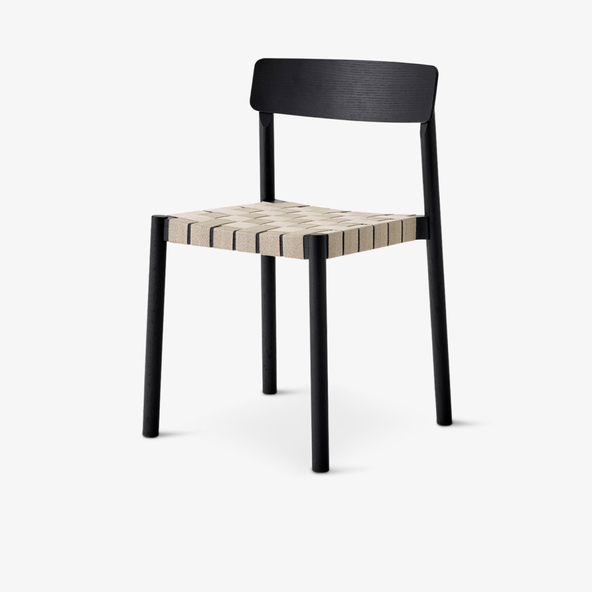 Zwart frame met naturel gevlochten zitting