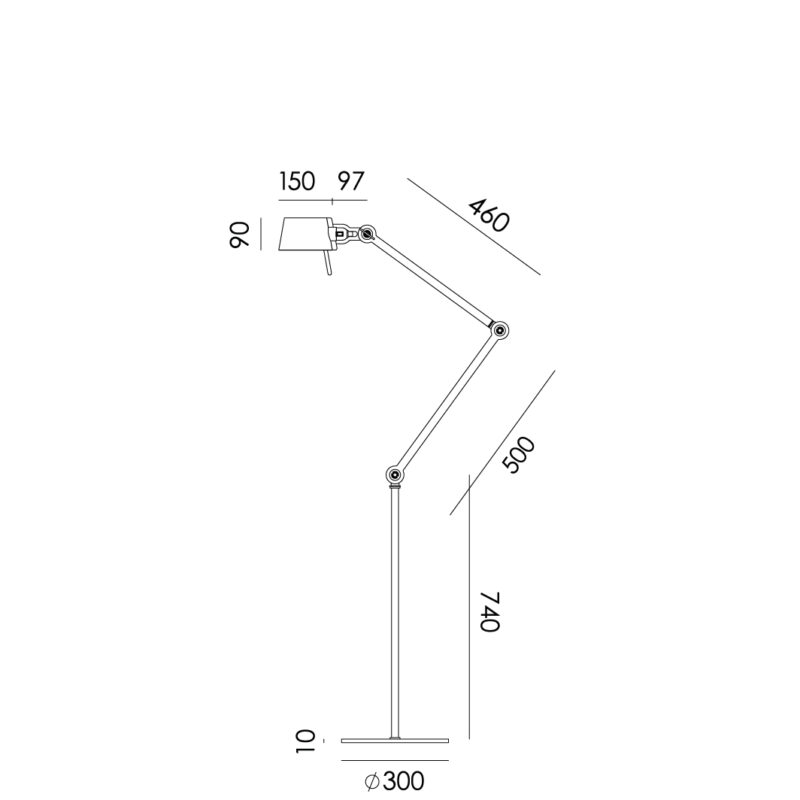 Vloerlamp Tonone Bolt 2 arm sidefit - Afbeelding 10