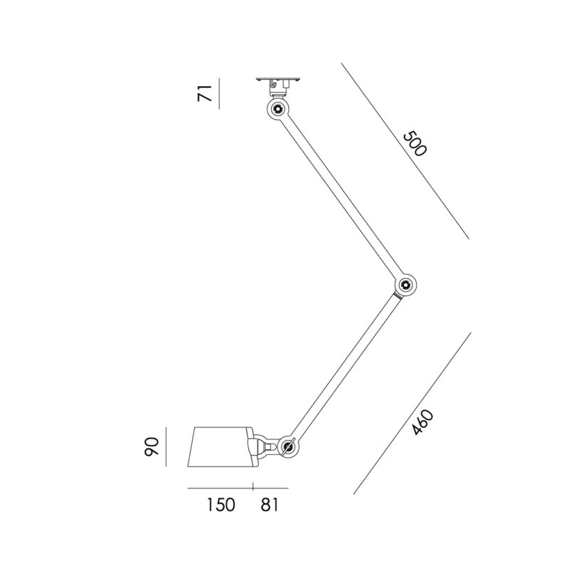 Plafondlamp Tonone Bolt 2 arm sidefit - Afbeelding 5