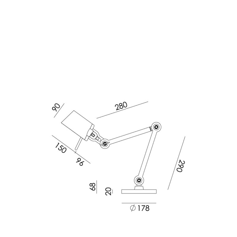 Bureaulamp Tonone Bolt small 2 arm foot - Afbeelding 7