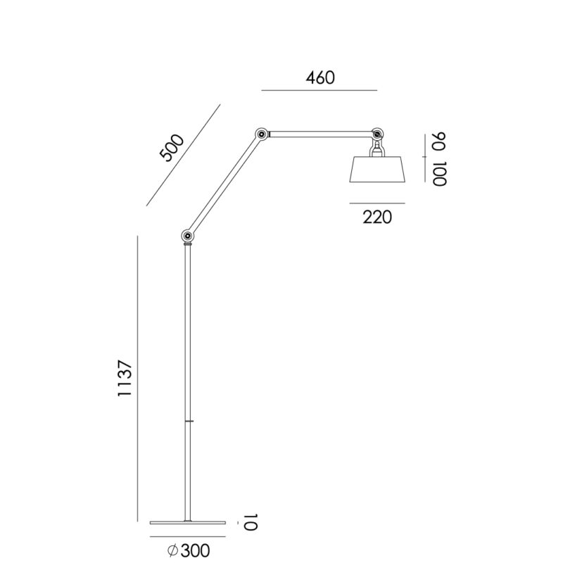 Vloerlamp Tonone Bolt long 2-arm upperfit - Afbeelding 9