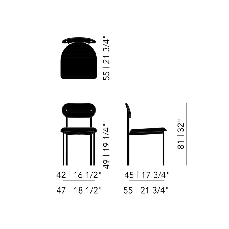 Eetkamerstoel Studio Henk Oblique rugleuning bekleed - Afbeelding 5