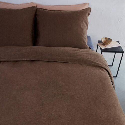 Dekbedovertrek VT Wonen Flanel Brown 2 persoons