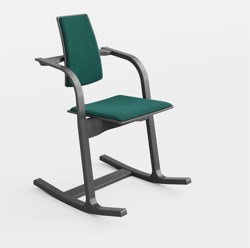 Zwart gelakt frame, stof Reflect 984