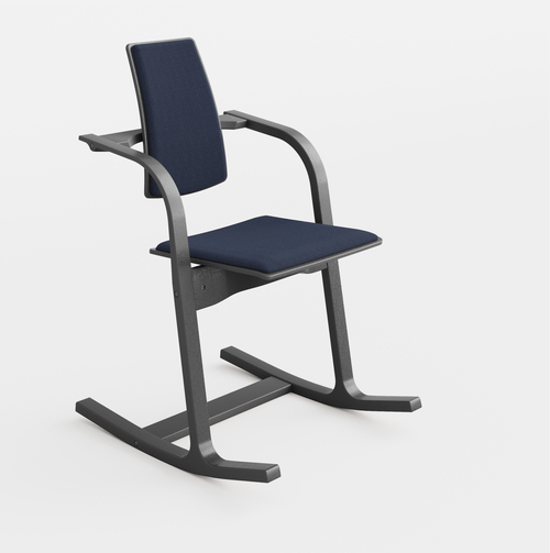 Zwart gelakt frame, stof Revive 774