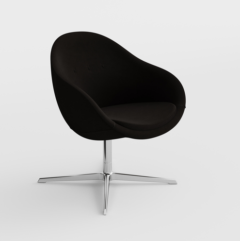 Chrome voet, stof Reflect Black 194, stiksels zwart