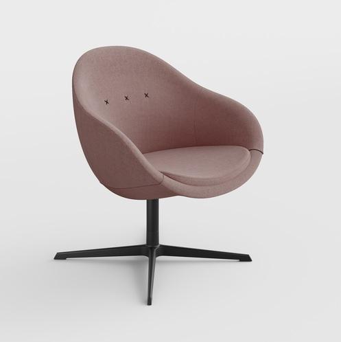 Mat zwarte voet, stof Re-wool Rose, stiksels zwart