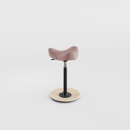 Blank gelakte voet, stof Re-wool Rose 648