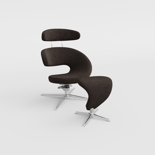 Chrome voet, stof Re-wool Black 198