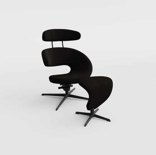 Mat zwarte voet, stof Reflect Black 194