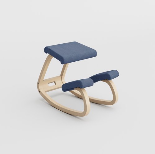 Blank gelakt frame, stof Re-wool Blue 758