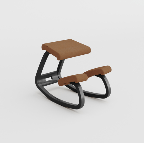Zwart gelakt frame, stof Re-wool Orange 568