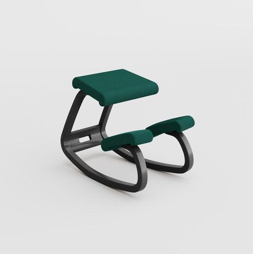 Zwart gelakt frame, stof Reflect Green 984