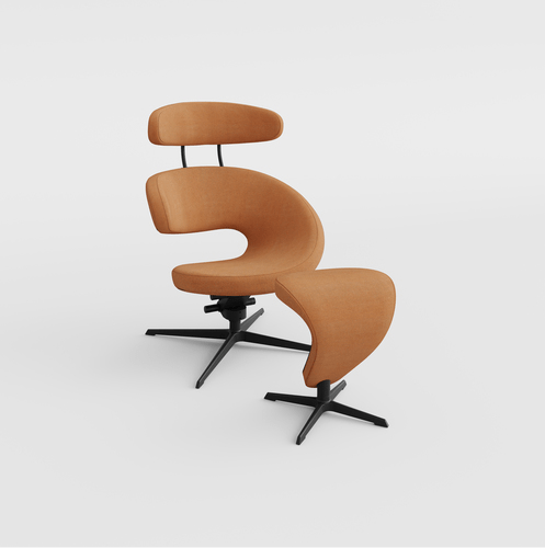 Mat zwarte voet, stof Re-wool Orange 568