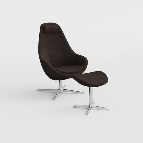 Chrome voet, stof Re-wool Black 198