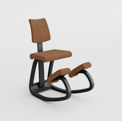 Zwart gelakt frame, stof Re-wool Orange 568