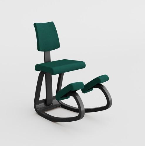 Zwart gelakt frame, stof Reflect Green 984