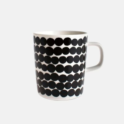 Koffiekop Marimekko Siirtolapuutarha wit zwart