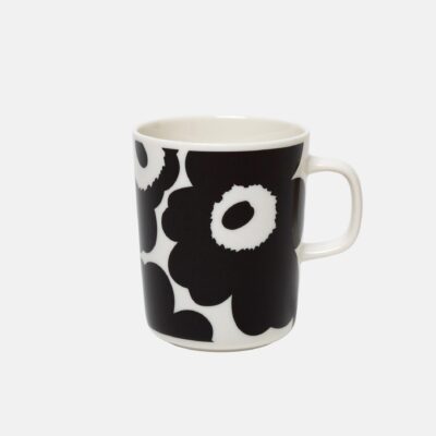 Koffiekop Marimekko Unikko wit zwart