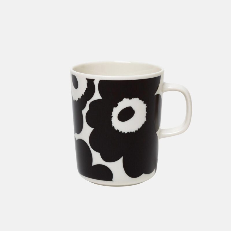 Koffiekop Marimekko Unikko wit zwart