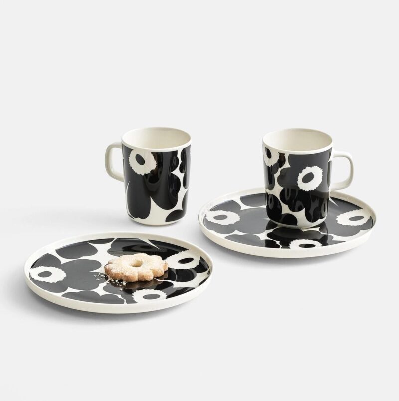 Koffiekop Marimekko Unikko wit zwart - Afbeelding 2