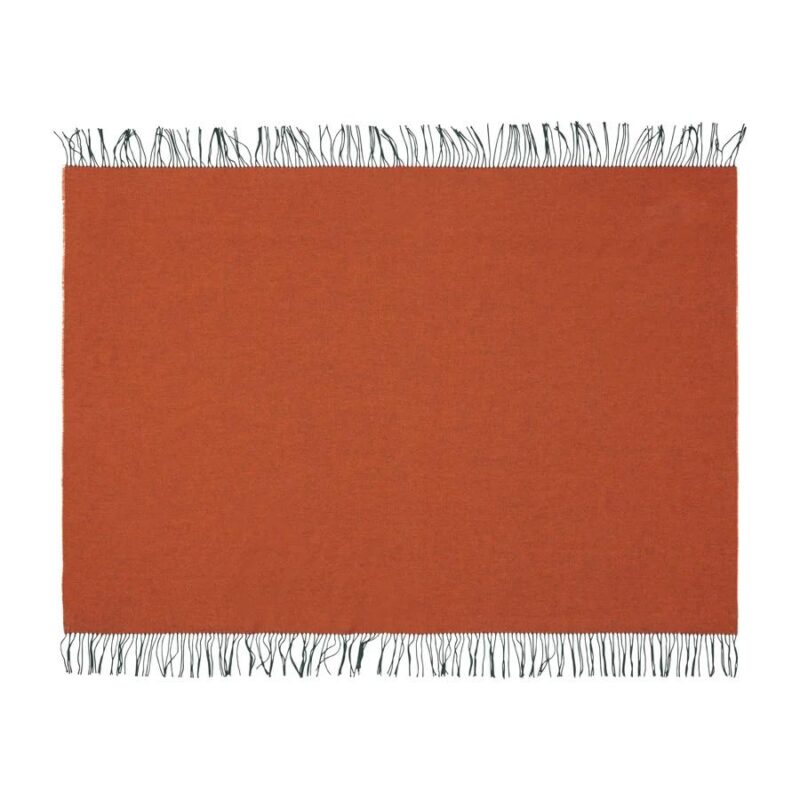 Plaid Silkeborg Franja Green Orange - Afbeelding 3