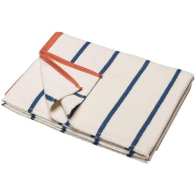 Plaid David Fussenegger Luca streep wit blauw