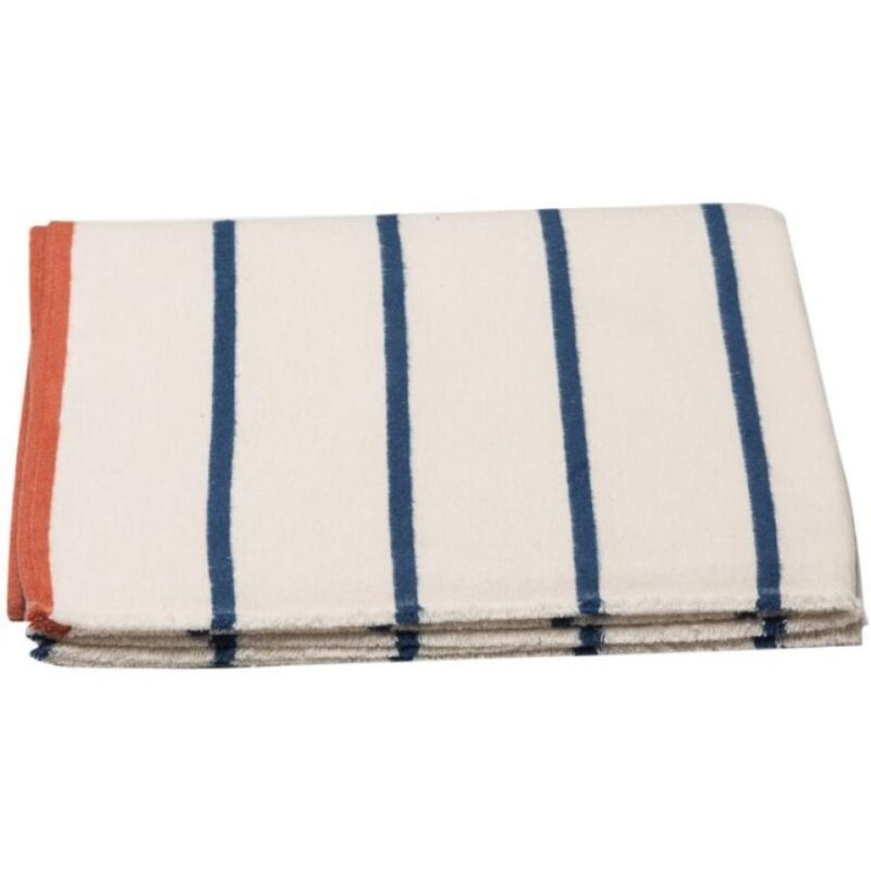 Plaid David Fussenegger Luca streep wit blauw - Afbeelding 2