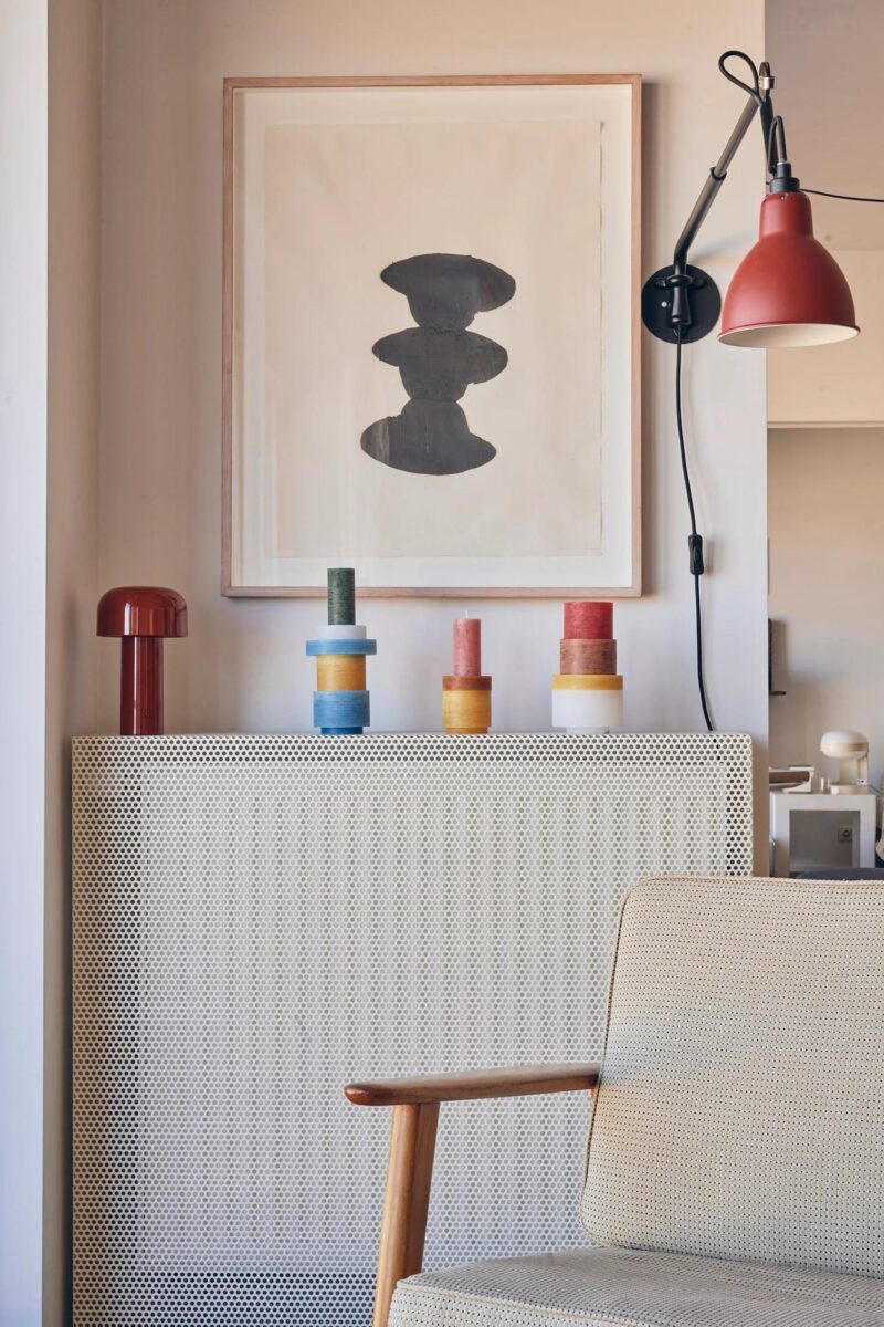 Stapelkaars 03 geel & blauw - Afbeelding 3