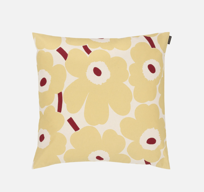 Sierkussen Marimekko Pienie Unikko Geel