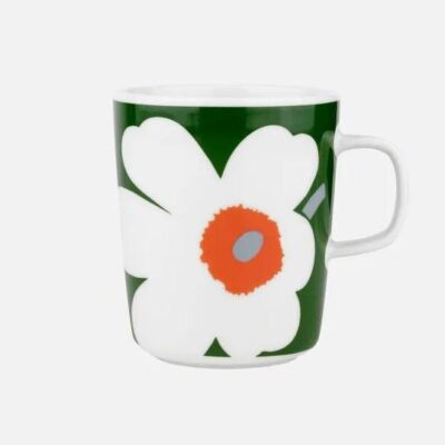 Koffiekop Marimekko Unikko wit groen oranje