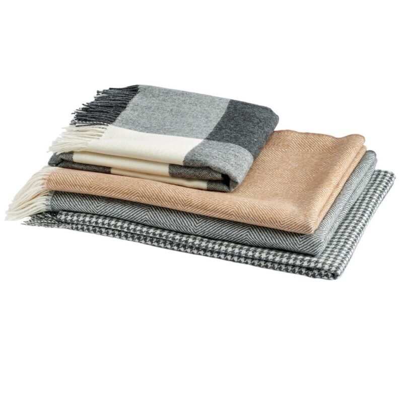 Plaid Carré Fischbacher1819 wit/antraciet - Afbeelding 2
