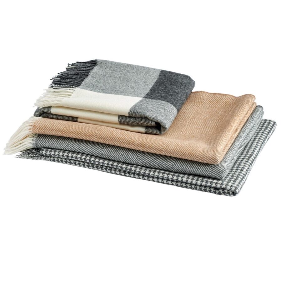 Plaid Carré Fischbacher1819 wit/antraciet - Afbeelding 2