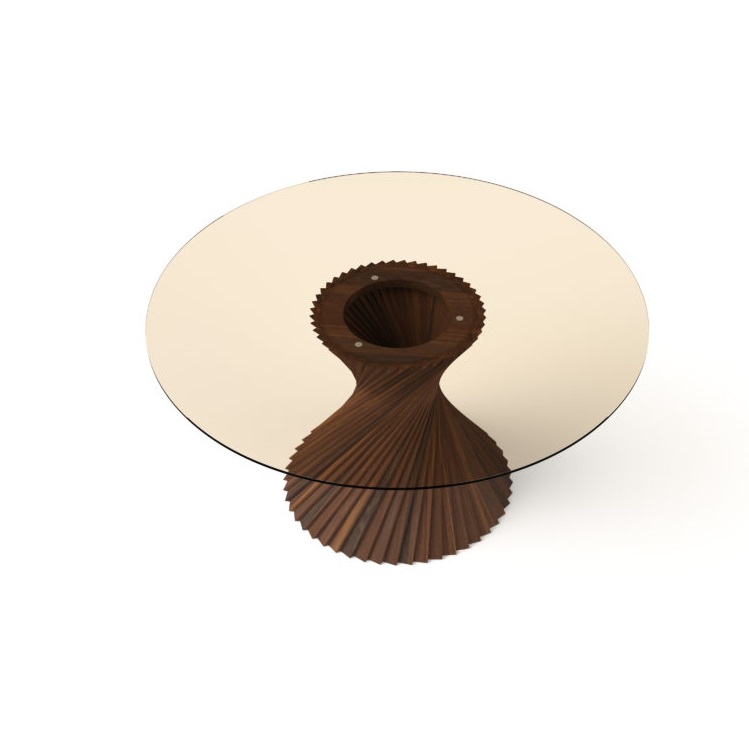 Smoked oak met bronskleurig glas
