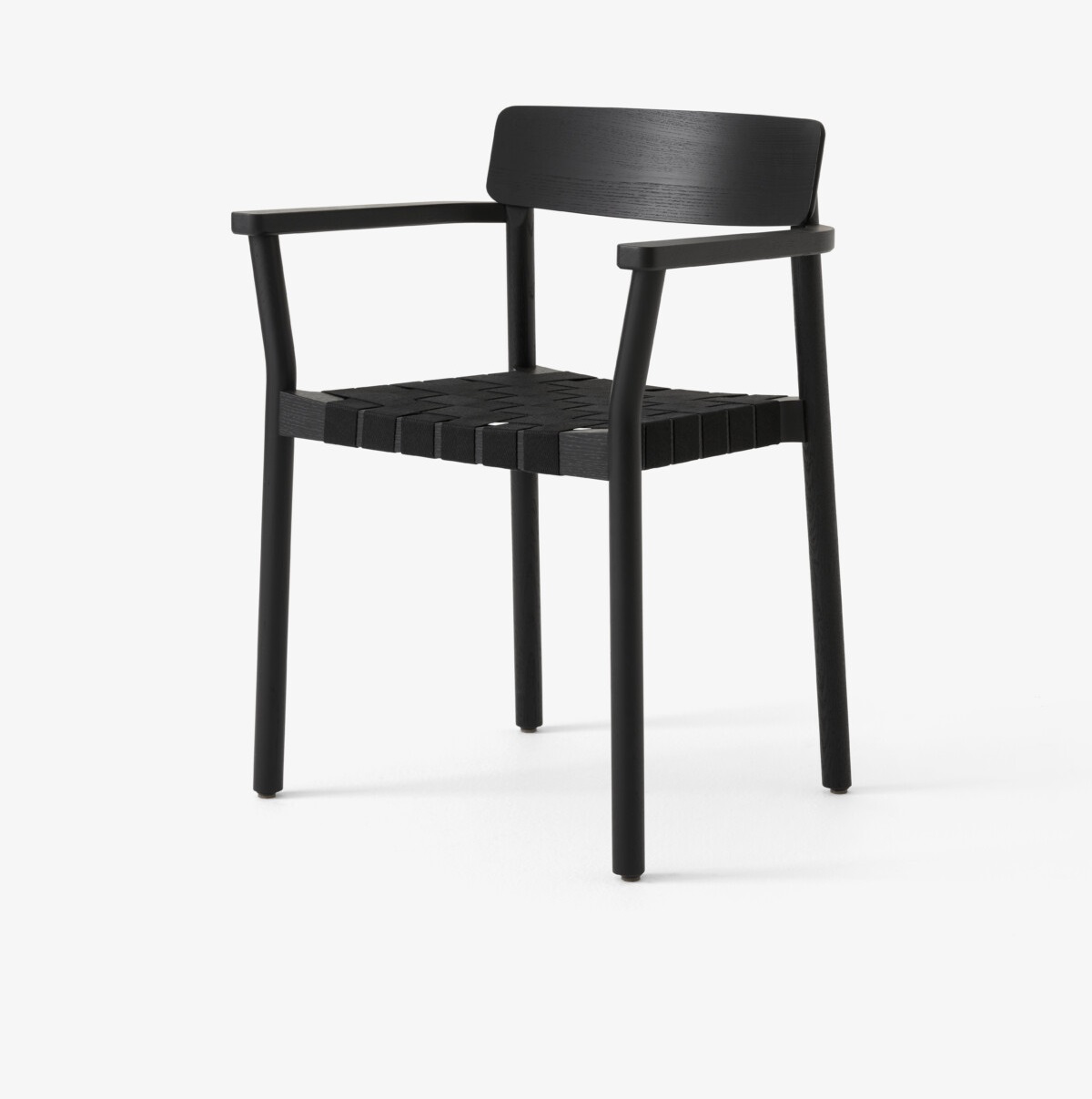 Zwart frame met zwart gevlochten zitting