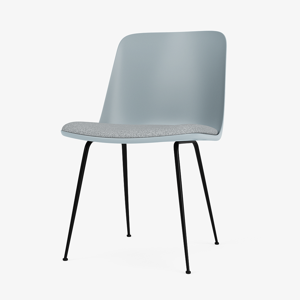 Kuip Light Blue, frame Black, stof Hallingdal 130