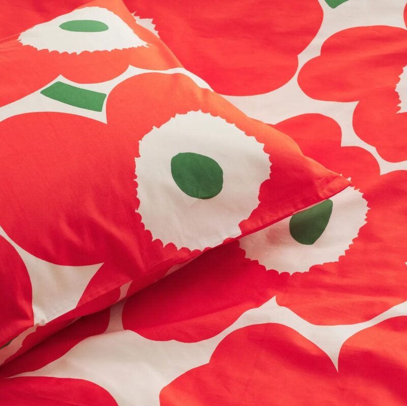 Dekbedovertrek Marimekko Unikko oranje litsjumeaux - Afbeelding 3