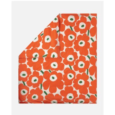 Dekbedovertrek Marimekko Unikko oranje litsjumeaux