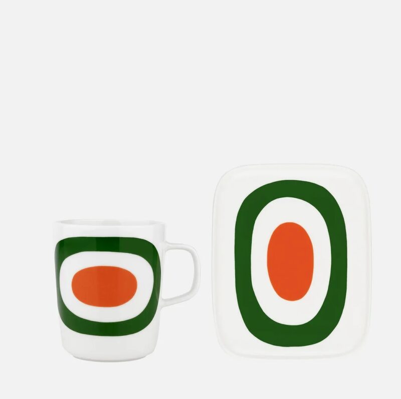 Koffiekop Marimekko Melooni groen wit oranje - Afbeelding 3
