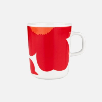Koffiekop Marimekko Iso Unikko 60th Anniversary rood oranje