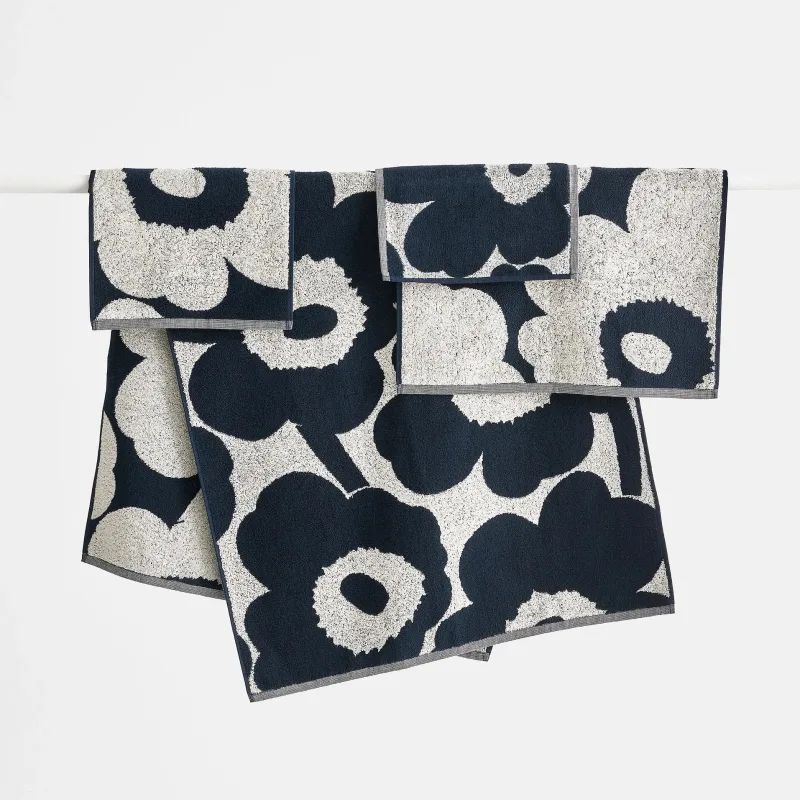 Handdoek Marimekko Unikko zwart wit - Afbeelding 2