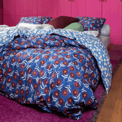 Dekbedovertrek Essenza & Co Blooming Ballet Marine Blue