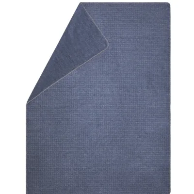 Plaid Savona Faux uni velvet blue