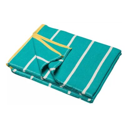 Plaid David Fussenegger Luca streep turquoise wit