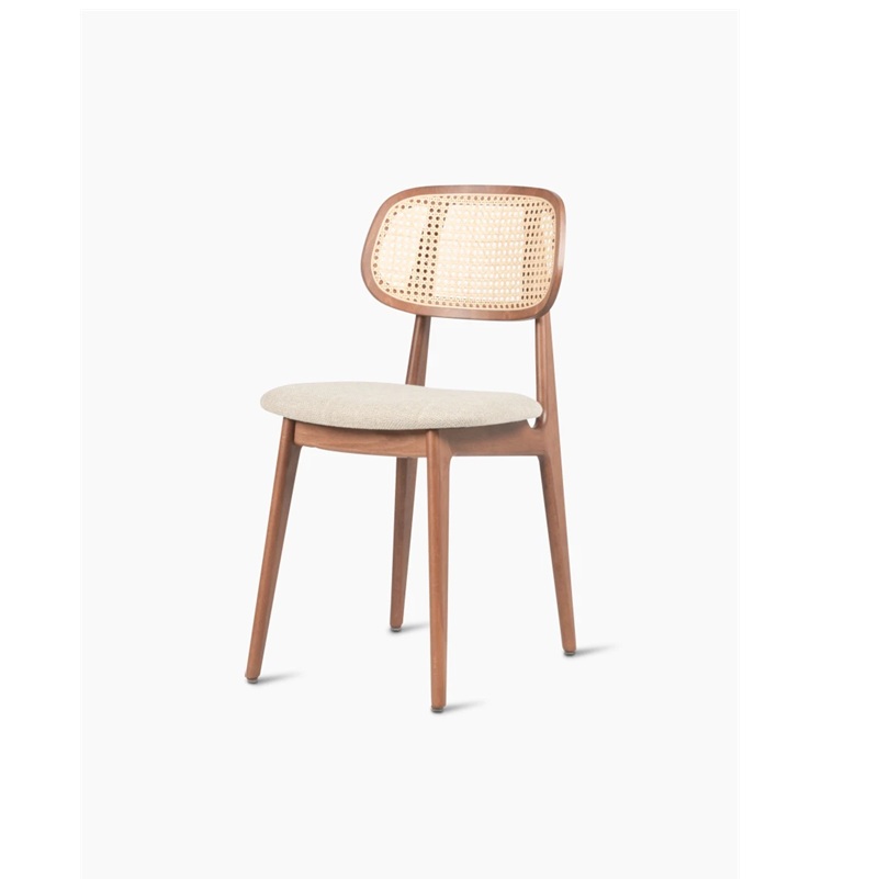 Tobacco stained beech, Lime White Bouclé stof