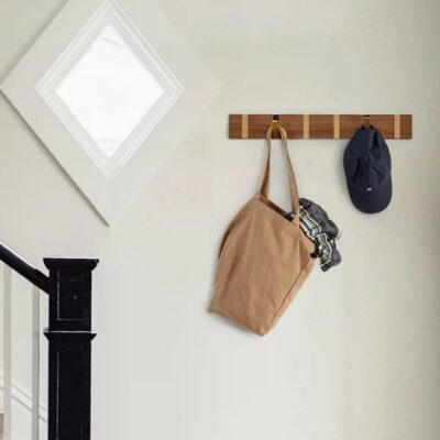 Kapstok Knax Horizontaal Hout met 10 brass haken