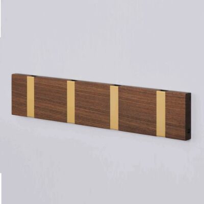 Kapstok Knax Horizontaal Hout met 4 brass haken