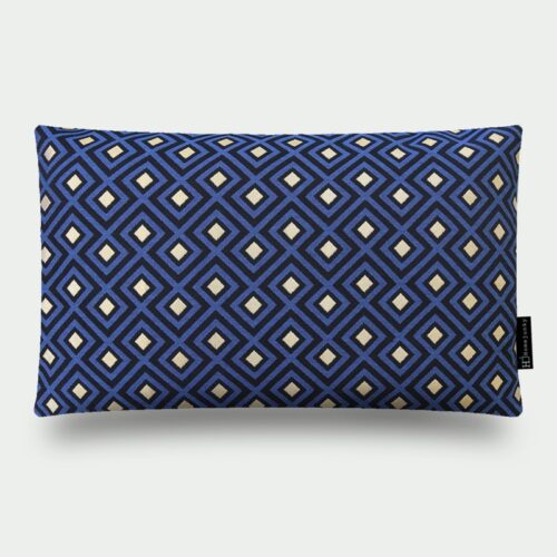 Sierkussen Fan Blue Gold