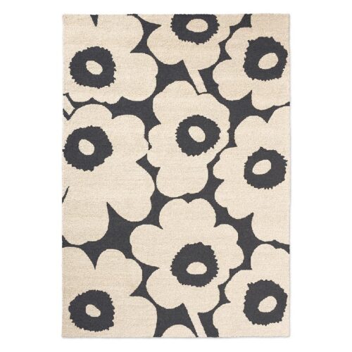 Outdoor Kleed Marimekko Unikko - Charcoal - white, 160 x 230 cm